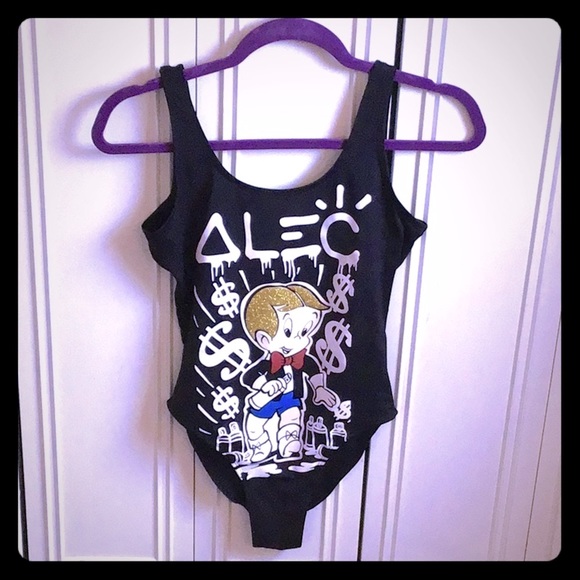 Forever 21 Tops - Black monopoly graphic bodysuit